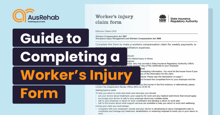 Step-by-step guide showing how to complete a NSW WorkCover worker’s injury claim form