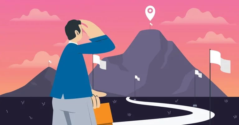 Man looking at the mountain
