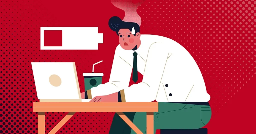 Man suffering from work fatigue image