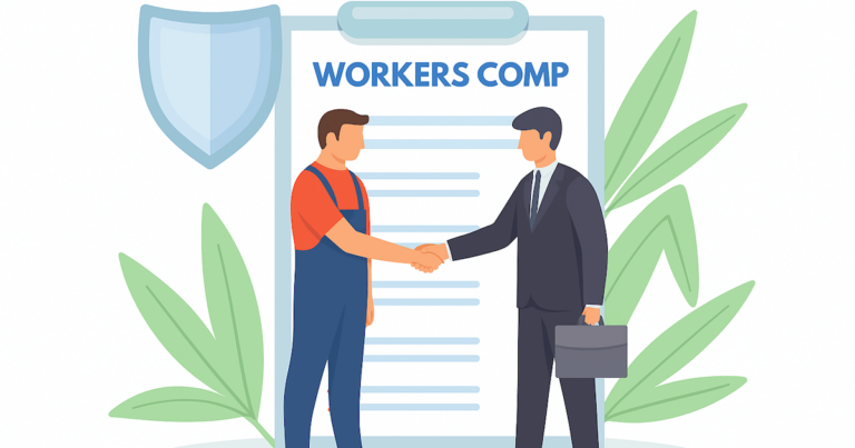 An injured worker shaking hands with his insurer.