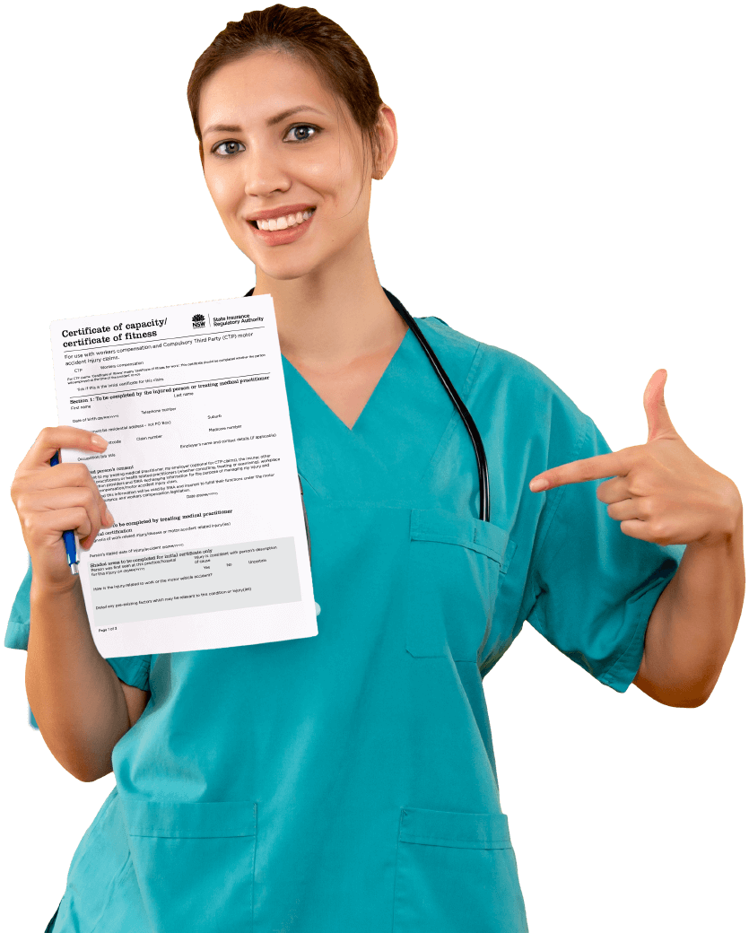 CTP doctor providing Certificate of Fitness for work NSW after motor accidentCTP doctor providing Certificate of Fitness for work NSW after motor accident