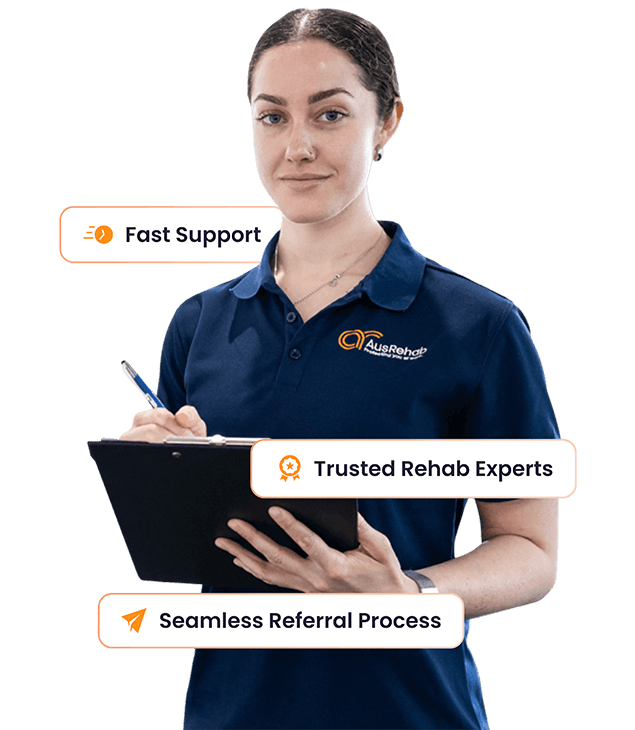 Rehabilitation consultant assisting injured people with recovery and return-to-work planning