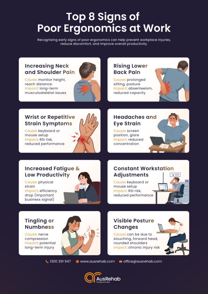 top 8 signs of poor ergonomics at work